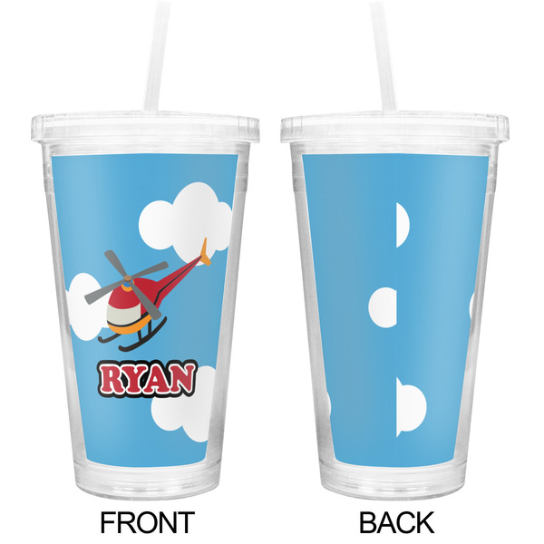 Helicopter Double Wall Tumbler with Straw - Approval