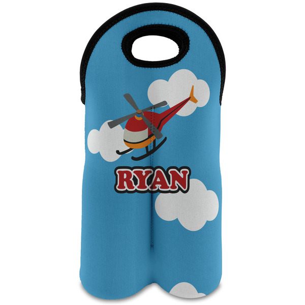 Custom Helicopter Wine Tote Bag (2 Bottles) (Personalized)