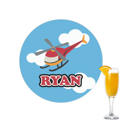 Helicopter Printed Drink Topper - 2.15" (Personalized)