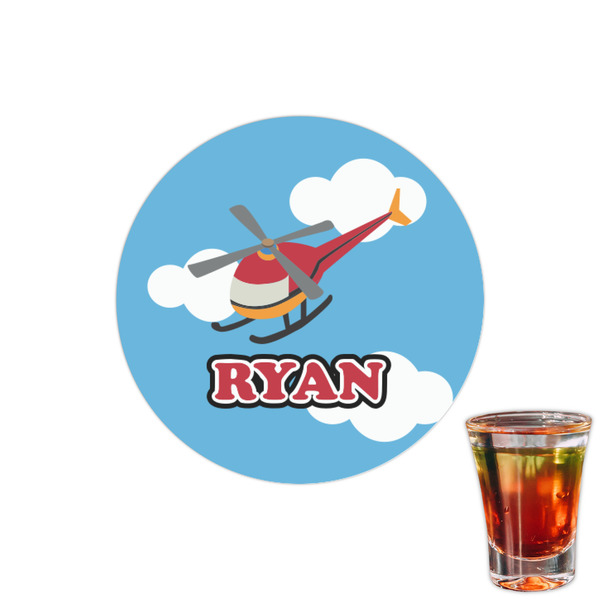 Custom Helicopter Printed Drink Topper - 1.5" (Personalized)