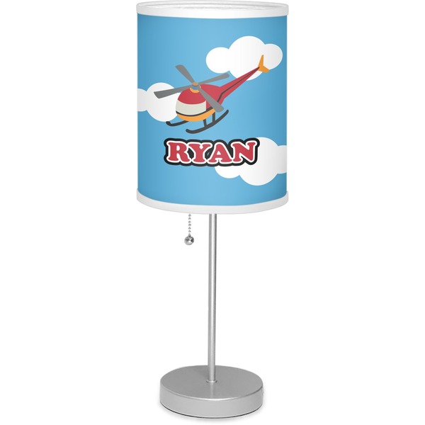 Custom Helicopter 7" Drum Lamp with Shade Linen (Personalized)