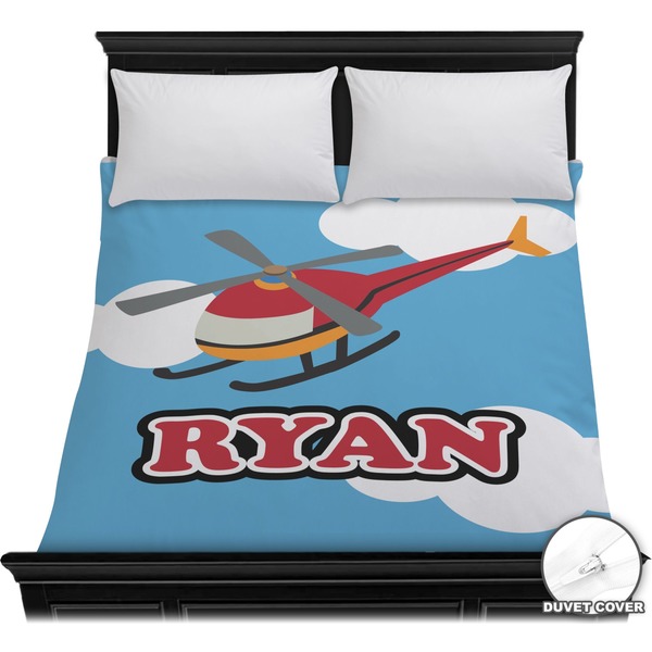 Custom Helicopter Duvet Cover - Full / Queen (Personalized)