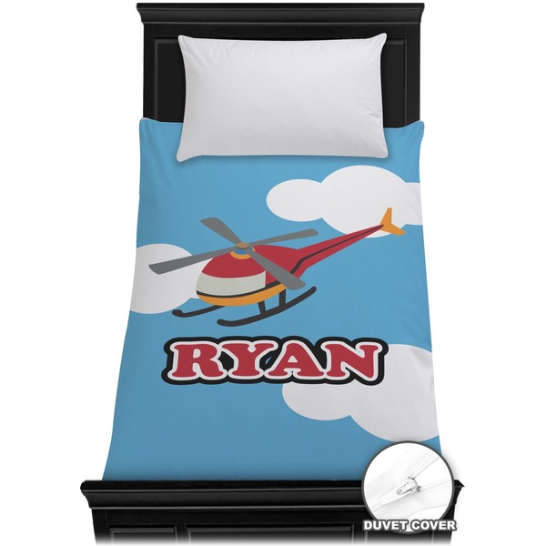 Custom Helicopter Duvet Cover - Twin (Personalized)