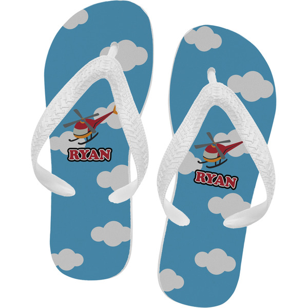 Custom Helicopter Flip Flops - Large (Personalized)