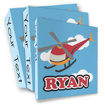 Helicopter 3 Ring Binder - Full Wrap (Personalized)