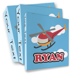 Helicopter 3 Ring Binder - Full Wrap (Personalized)