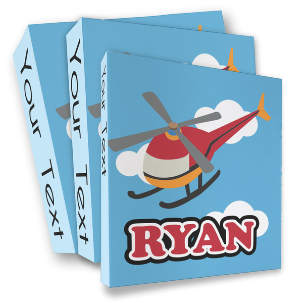 Custom Helicopter 3 Ring Binder - Full Wrap (Personalized)