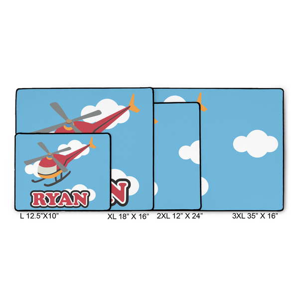 Helicopter Gaming Mats - SIZE CHART