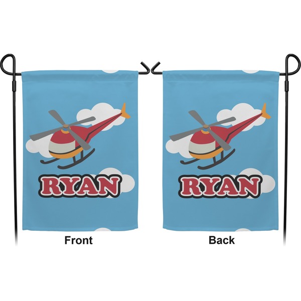 Helicopter Garden Flag - Double Sided Front and Back