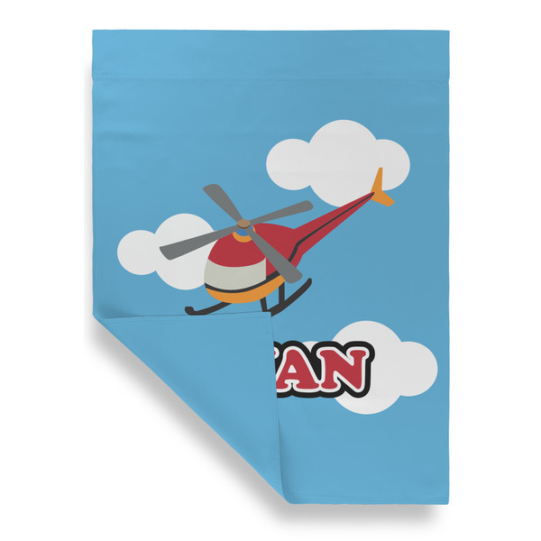 Helicopter Garden Flags - Large - Double Sided - FRONT FOLDED