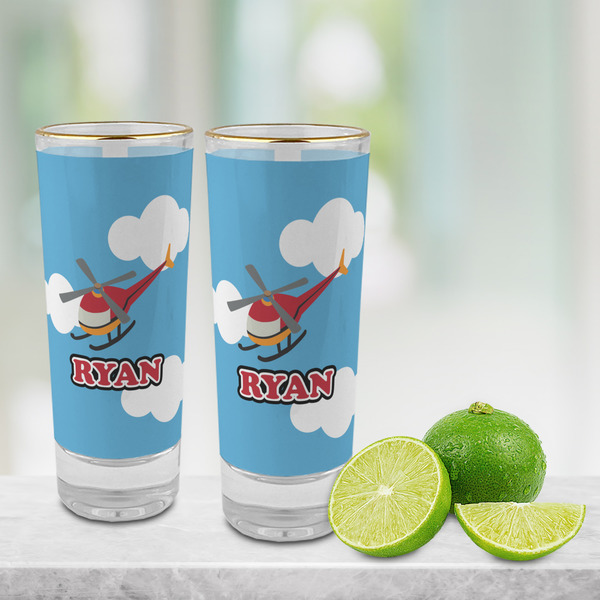 Helicopter Glass Shot Glass - 2 oz - LIFESTYLE