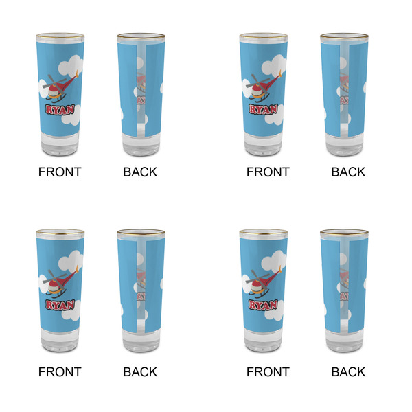 Helicopter Glass Shot Glass - 2 oz - Set of 4 - APPROVAL