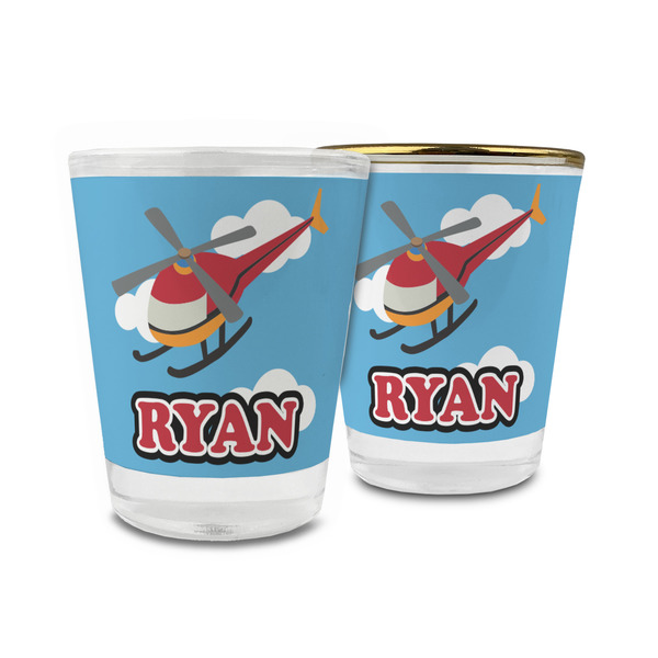 Custom Helicopter Glass Shot Glass - 1.5 oz (Personalized)