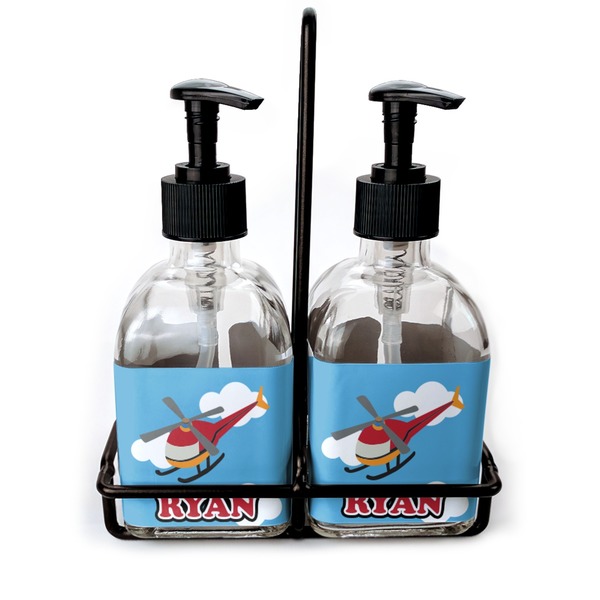 Custom Helicopter Glass Soap & Lotion Bottles (Personalized)