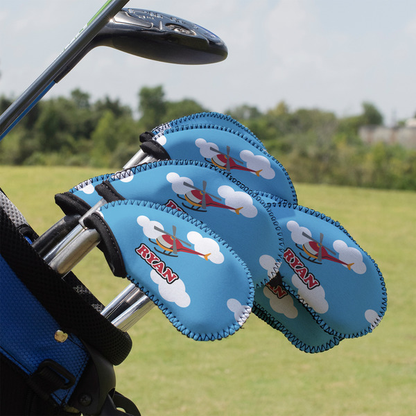 Custom Helicopter Golf Club Iron Cover - Set of 9 (Personalized)