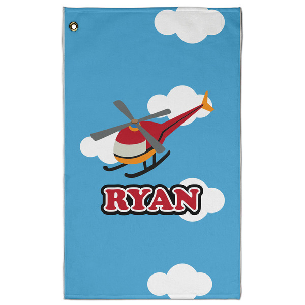 Custom Helicopter Golf Towel - Poly-Cotton Blend - Large w/ Name or Text