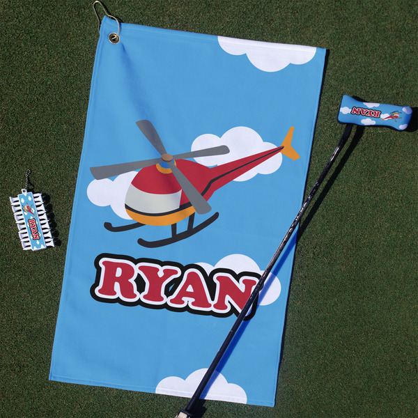 Custom Helicopter Golf Towel Gift Set (Personalized)