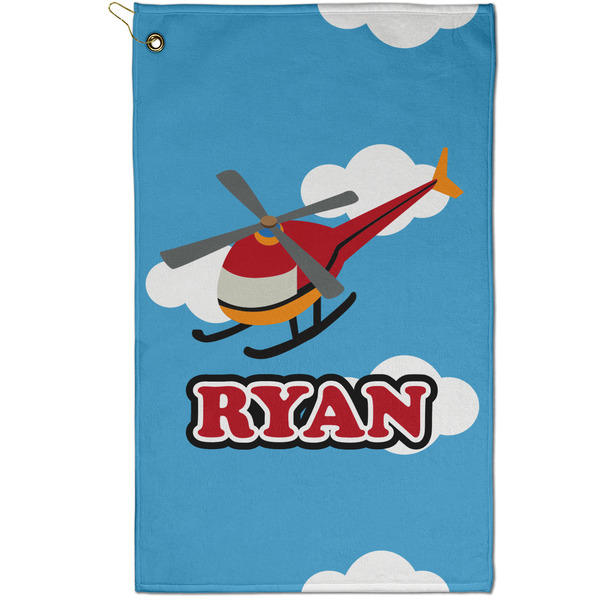 Custom Helicopter Golf Towel - Poly-Cotton Blend - Small w/ Name or Text