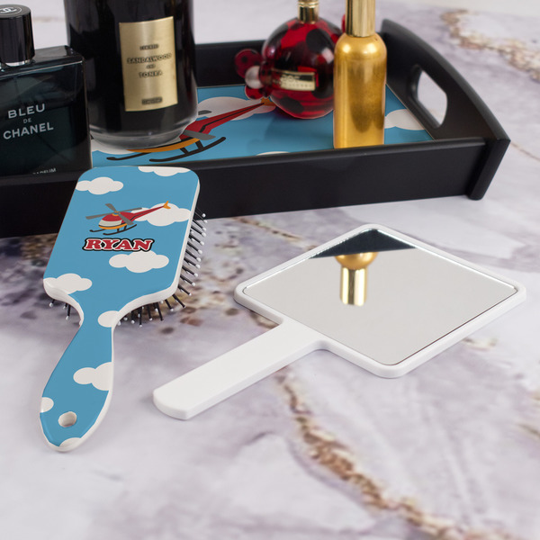Helicopter Hair Brush - With Hand Mirror