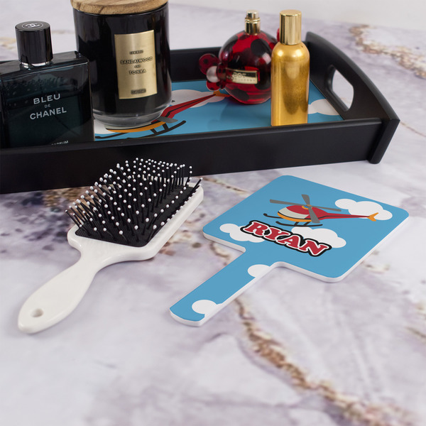 Helicopter Hand Mirror - With Hair Brush