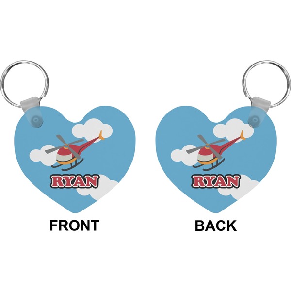 Helicopter Heart Keychain (Front + Back)