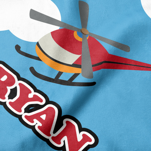 Helicopter Hooded Baby Towel- Detail Close Up