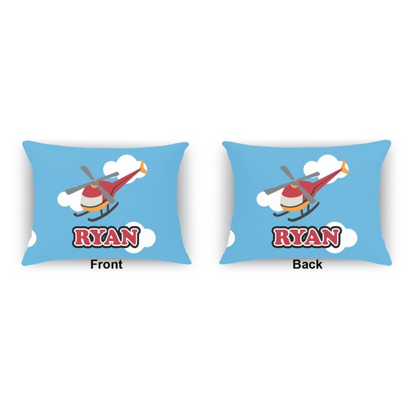 Helicopter  Indoor Rectangular Burlap Pillow (Front and Back)