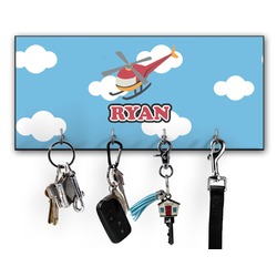 Helicopter Key Hanger w/ 4 Hooks w/ Graphics and Text
