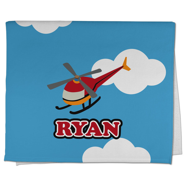 Custom Helicopter Kitchen Towel - Poly Cotton w/ Name or Text