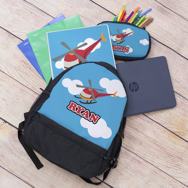 Helicopter Large Backpack - Black - With Stuff