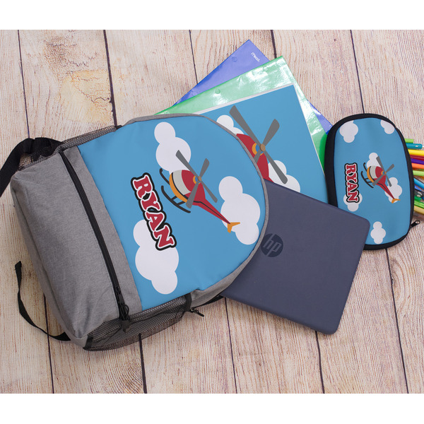 Helicopter Large Backpack - Gray - With Stuff