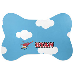 Helicopter Bone Shaped Dog Food Mat (Personalized)