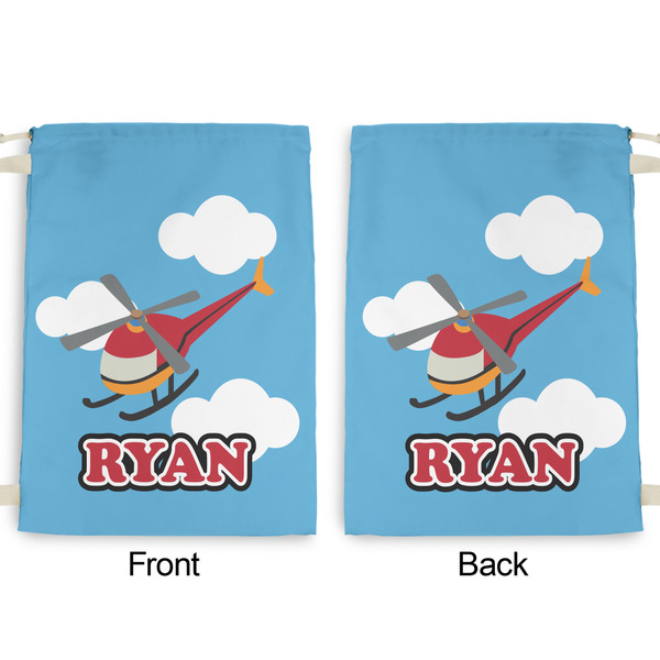 Helicopter Large Laundry Bag - Front & Back View