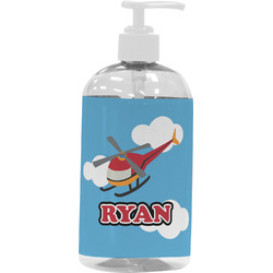 Helicopter Plastic Soap / Lotion Dispenser (16 oz - Large - White) (Personalized)