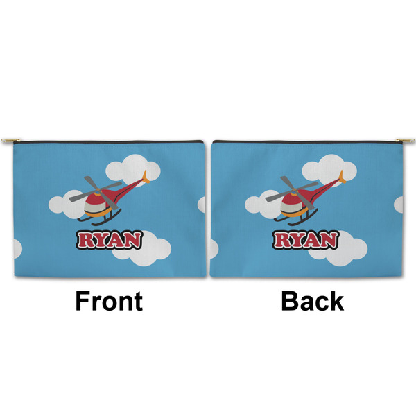 Helicopter Large Zipper Pouch Approval (Front and Back)
