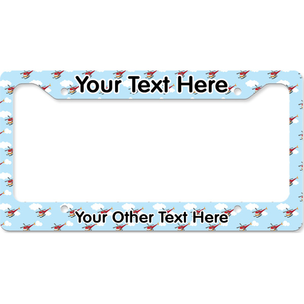 Custom Helicopter License Plate Frame - Style B (Personalized)