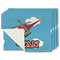 Helicopter Single-Sided Linen Placemat - Set of 4 w/ Name or Text