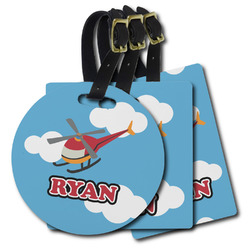 Helicopter Plastic Luggage Tag (Personalized)