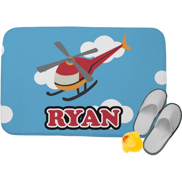 Custom Helicopter Memory Foam Bath Mat (Personalized)