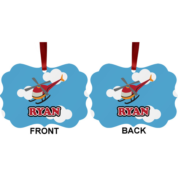 Helicopter Metal Benilux Ornament - Front and Back (APPROVAL)