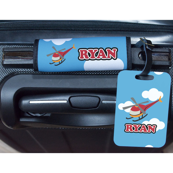 Helicopter Metal Luggage Tag & Handle Wrap - In Context