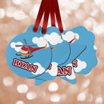 Helicopter Metal Ornaments - Double Sided w/ Name or Text