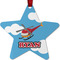 Helicopter Metal Star Ornament - Front