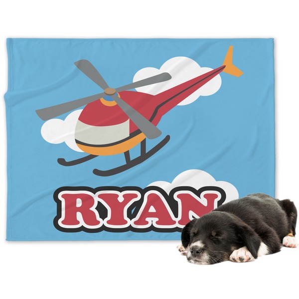 Custom Helicopter Dog Blanket - Large (Personalized)