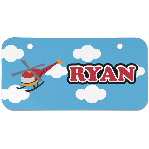 Custom Helicopter Mini/Bicycle License Plate (2 Holes) (Personalized)