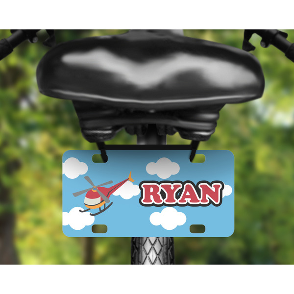 Helicopter Mini License Plate on Bicycle