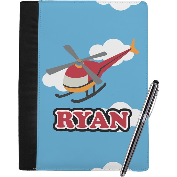 Custom Helicopter Notebook Padfolio - Large w/ Name or Text