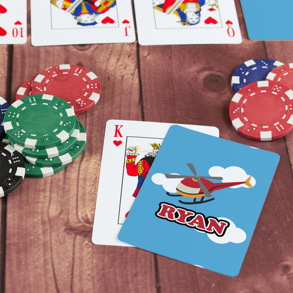 Helicopter On Table with Poker Chips