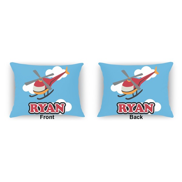 Helicopter  Outdoor Rectangular Throw Pillow (Front and Back)