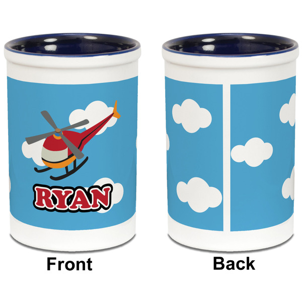 Helicopter Pencil Holder - Blue - approval